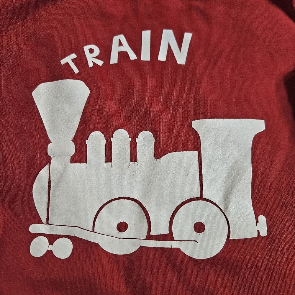 Baby Boden Long Sleeve Train Shirt Red - Picture 2 of 4